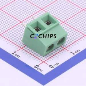 1729128 Screw Terminal Block Through hole Component (THT),P=5.08mm Connector 1x2P 5.08mm Green Through Hole - Product Image 1