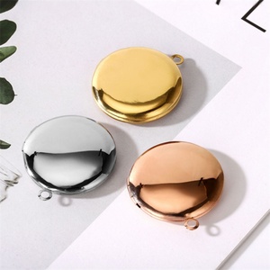 จี้สแตนเลสขัดเงาสูง รูปทรงกลม สำหรับใส่รูปภาพ สร้อยคอจี้รูปภาพ - Product Image 4
