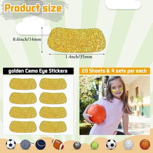 Pegatinas faciales de vinilo para niños, con purpurina dorada, accesorios para fiestas de regreso a la escuela, desechables, de 5 a 7 años - Product Image 2