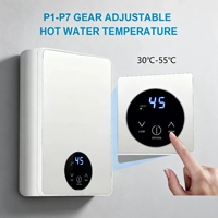 Chauffe-eau électrique mural instantané sans réservoir, mini, avec affichage LED, en plastique, étanche IPX4, pour hôtel et usage domestique, douche rapide