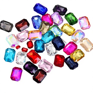 Strass in Vetro Taglio Smeraldo Rettangolare, Cristalli Ottagonali da Cucire per Produttori di Abbigliamento, Vendita all'Ingrosso - Product Image 1