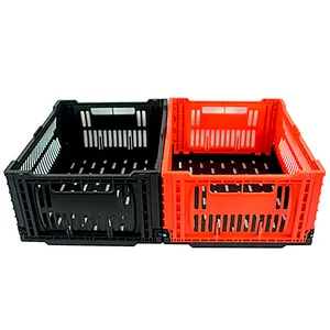 collapsible hard plastic crates heavy duty mesh crate for supermarket