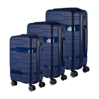 Valise à roulettes moderne de luxe ultra-légère en PP, grande capacité, unisexe, avec fermeture éclair et serrure intelligente