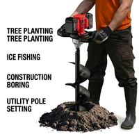 Tarière de jardinage professionnelle industrielle sans fil 21V avec moteur sans balais et batterie lithium 4.0Ah pour creuser des trous et installer des clôtures