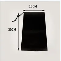 Sac à cordon étanche à la poussière à coudre manuelle de petite taille Sac en polyester noir Pochette pour câble de données pour casque