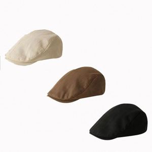 Casquette Newsboy Vintage Style Britannique Réglable pour Homme, Casquette Unie Simple Style Japonais pour Femme - Product Image 1