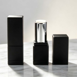 Tubos Cuadrados Negros para Lápiz Labial, Envases Cosméticos Vacíos, 21.4mm de Diámetro, Material ABS, Tubo de Plástico para Lápiz Labial - Product Image 1