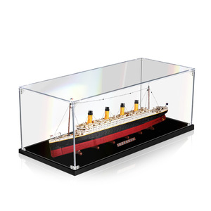 Boîte de présentation en acrylique anti-poussière pour <span class=keywords><strong>Titanic</strong></span> avec couvercle transparent pour le rangement de la papeterie et des câbles d'écouteurs - Product Image 1