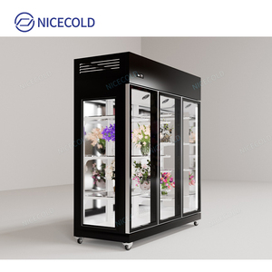 Precio de fábrica 1/2/3 Puerta de vidrio Flor fresca Refrigerador Exhibición Refrigerador vertical Gabinete - Product Image 3
