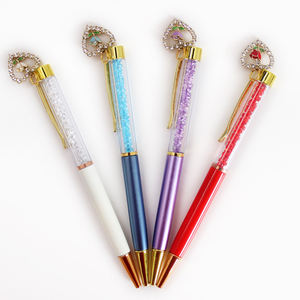 O&Q Pulpen Logam Ramah Lingkungan Bentuk Hati Mawar dengan Glitter Berlian, Lebar Tulisan 0.7mm, Set Hadiah Hari Valentine untuk Wanita - Product Image 2