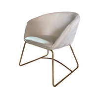 Fauteuil individuel italien pour salon Baxter Bruxelles, structure en acier, tissu en daim, style nordique, canapé individuel, mobilier