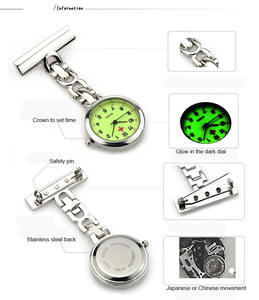 Orologio da infermiera in oro rosa con movimento al quarzo cinturino in acciaio inox <span class=keywords><strong>per</strong></span> infermieri e medici - Product Image 4