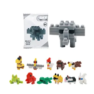 Bloques de construcción de plástico 3D para niños, Mini animales, bloques de construcción personalizados, juguetes en línea