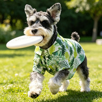 Chemise pour chien à imprimé feuilles tropicales hawaïennes, en polyester respirant, vêtements d'été à deux pattes pour petits chiens, Teddy, Shih Tzu