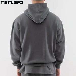Sudadera con capucha de algodón 100% para hombre, unisex, ecológica, francesa, de peso pesado, Vintage, bordado, desgastado, esencial, Sudadera con capucha de calidad - Product Image 5