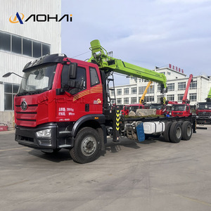FAW 6x4 monte vinç kamyon şasisi Knuckle Boom kargo kamyon ile Motor pompası Motor çekirdek bileşenleri olarak - Product Image 4