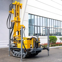 Nouvelle plateforme de forage rotative hydraulique portable pour puits d'eau, homologuée CE 2026, avec moteur diesel et mobilité sur chenilles