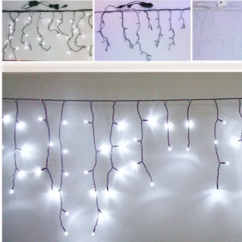 2M Breite dekorative warm weiße LED-Eiszapfen beleuchtung im Freien für Weihnachts dekoration