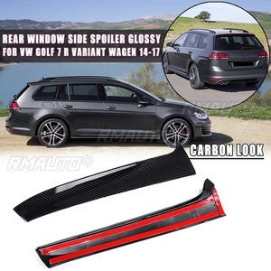 Gloss Black/Carbon Look Rear Window Side Spoiler canard canards <b>Splitter</b> Glossy For VW Golf 7 R Variant Wagen 2014 2015 16-2017 - Product Image 1