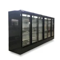 Коммерческий холодильник с 6 стеклянными дверцами для пива, молока, Морозильный шкаф для супермаркета, многоуровневый охладитель холодильника