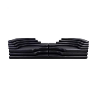 Canapé en cuir italien de luxe léger et minimaliste, design créatif, combinaison modulable, pour salon et magasin de vêtements