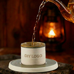 Tasses à <span class=keywords><strong>expresso</strong></span> en argile de style moyen-oriental avec logo personnalisé, motif palmier, tasses en céramique arabes sans poignée - Product Image 2