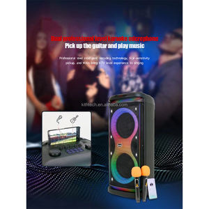 ลำโพงปาร์ตี้สไตล์ใหม่คู่10นิ้วแบบพกพา RGB ไฟบ้าน<span class=keywords><strong>คาราโอเกะ</strong></span>ดีเจปาร์ตี้พร้อมไมโครโฟนลำโพงปาร์ตี้ - Product Image 4