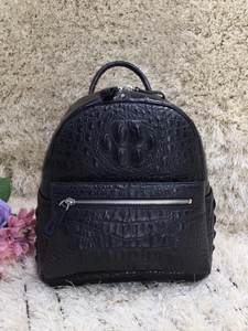 Women's Luxury Fashion Crocodile Leather <b>Waterproof</b> Portable <b>Backpack</b> Retractable Strap Zipper Closure Classic Design - Product Image 4