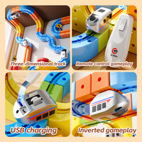 Juego de Tren Eléctrico RC, Creativo, STEM, DIY, Ensamblaje 3D, Rieles Magnéticos, Bloques de Construcción, Juguetes de Ensamblaje para Niños