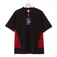 Kaos Leher Pria 240g Dua Warna, Cepat Kering, Katun Antibakteri Anti Tungau, untuk Olahraga Luar Ruangan, Santai, dan Keren