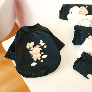 Teddy Bichon kaos putih baju anjing baju katun lengan pendek musim panas pakaian hewan peliharaan nyaman bernapas dengan pola cetak kustom - Product Image 3