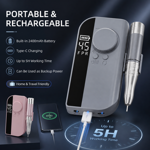 Portable Cordless <b>Nail</b> Drill 0-45000 Rpm Brushless Motor Manicure Pedicure Electric <b>Nail</b> Grinder for Salon and Home Use - Product Image 5