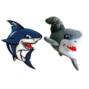 Wholesale Mini Customized With Logo Colored Stuffing Animal Shark For Korean Soft Toys