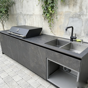 Outdoor Kitchen with <strong>Side</strong> <strong>Burner</strong>, BBQ Grill and Aluminum Cabinets - Modular Island for Versatile Patio and Outdoor Kitchen Shed - Product Image 5