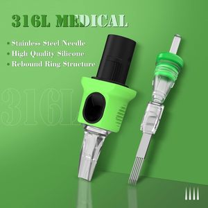 เข็มสักซิลิโคนอินคิน คละแบบ 40 ชิ้น # 10 บั๊กพิน 0.3 มม. แม็กนั่ม มิสติ (7RM 9RM 13RM 15RM 17RM) ดีไซน์ปรับปรุง ปกป้อง - Product Image 3