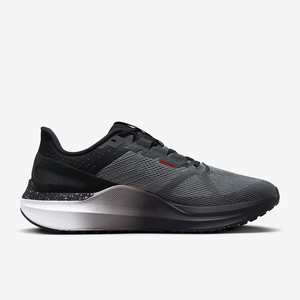 <b>Men</b> Breathable Mesh Running <b>Shoes</b> Dark <b>Grey</b> Knit Upper Black White Speckled Sole Shock Absorbing For Daily Jogging Training - Product Image 2