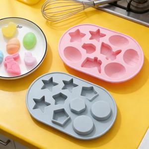 Moule à gâteau amusant en silicone non toxique avec logo personnalisé, formes étoile, lapin et carré, pour pudding, compatible micro-ondes - Product Image 1