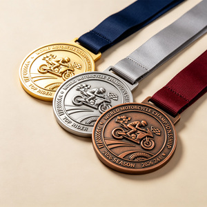 Trophée Médaille Métallique Personnalisée de Course de Motocross avec Logo Gravé pour le Championnat de Moto Tout-Terrain, Souvenir, <span class=keywords><strong>Cadeau</strong></span> d'Événement - Product Image 2