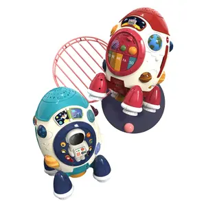 ベストギフトハンドドラムおもちゃ電子プロジェクションライト音楽ロケットおもちゃ赤ちゃんのおもちゃ2021教育