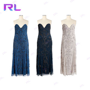 紧身胸衣串珠亮片水晶脱肩甜心脖子无背前庭嘉年华晚会舞会礼服礼服 - Product Image 6