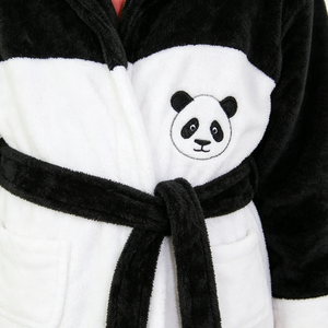 <span class=keywords><strong>Accappatoio</strong></span> per Bambini Personalizzato Economico, Vestaglia in Pile 3D a Forma di Panda, Abbigliamento da Notte - Product Image 5
