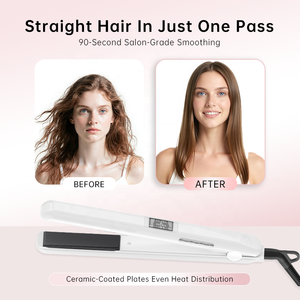 Lisseur à cheveux <span class=keywords><strong>en</strong></span> céramique électrique avec affichage de la température LCD, traitement infrarouge ultrasonique pour cheveux crépus et abîmés, utilisation hôtelière - Product Image 5