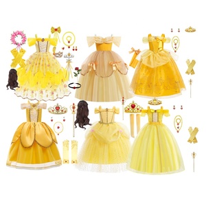 Niños Niñas Princesa Ropa Carnaval Cosplay Fantasía Halloween Navidad Adultos Niños <span class=keywords><strong>Bella</strong></span> <span class=keywords><strong>y</strong></span> <span class=keywords><strong>Bestia</strong></span> <span class=keywords><strong>Bella</strong></span> Cosplay <span class=keywords><strong>Disfraz</strong></span> - Product Image 3