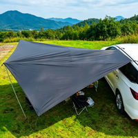 Auvent de voiture pour camping, abri solaire universel pour SUV, tente imperméable anti-UV pour fourgonnette, camping-car, caravane, tissu Oxford 300D
