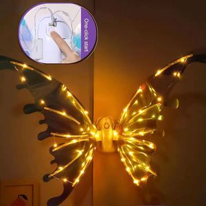 Alas de Mariposa Eléctricas con Luces LED y Música, Adorno de Alas de Ángel para Niños, Disfraz, Halloween, Navidad, Decoración para Fiestas - Product Image 6