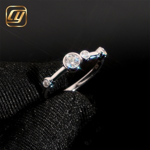 Women's Rhodium <b>Plate</b> Diamond <b>Ring</b> Round Brilliant Cut Minimalist Engagement Jewelry Lab Grown Diamonds <b>Ring</b> Classic Gift Unisex - Product Image 3