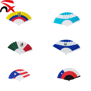 Abanico Plegable de Plástico con Impresión de Logotipo Publicitario, Bandera Nacional Mexicana, Venta Directa de Fábrica, para Juegos Deportivos de Fútbol 2026 - Product Image 1