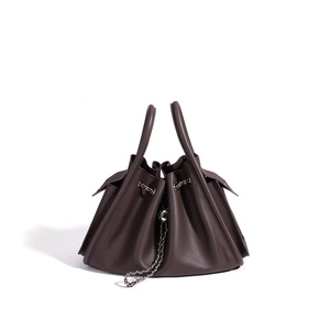 2026 Newest Genuine Leather Slack Bucket <strong>Bag</strong> Women's Chain <strong>Buckle</strong> Shoulder <strong>Bag</strong> Niche Cowhide Personality Crossbody Handbag - Product Image 5