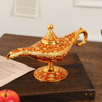 Lampe Magique Aladdin en Métal Vintage, Pot à Vœux Arabe Classique, Décoration d'Intérieur, Souvenir, Cadeau, Décoration de Table de Mariage