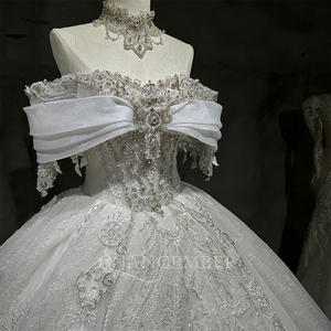 Robe de mariée Jancember Wx102 style princesse coréenne, jupe bouffante, coupe ajustée, ornée de diamants brillants, pour mariées élégantes. - Product Image 3